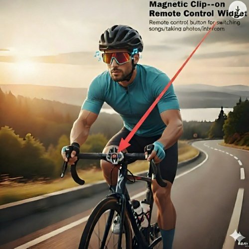 sports style audio glasses with remote control widget for mounting on the bike bar sports style audio glasses with remote control widget for mounting on the bike bar