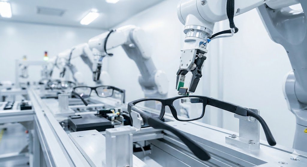 smart glasses manufacturing scene