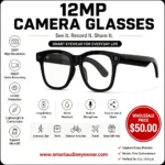 12MP camera glasses for everyday use